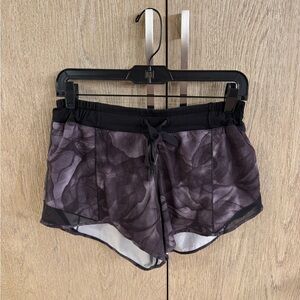 Lulu Black Patterned Running Shorts
